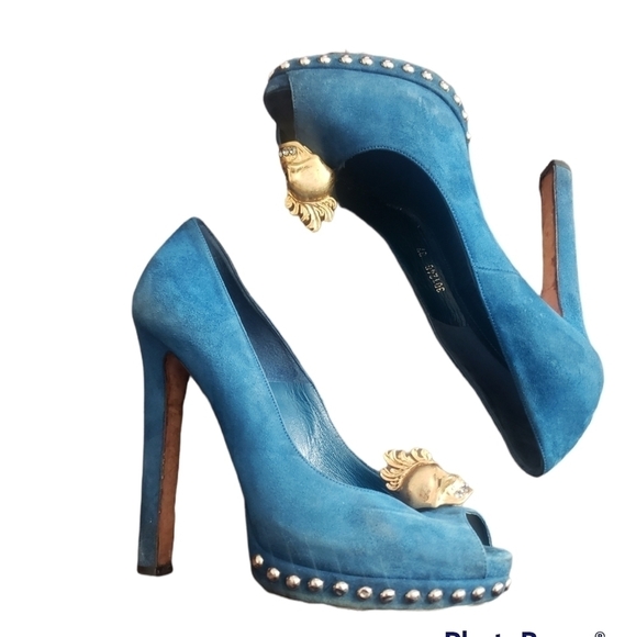 HP. ALEXANDER Mcqueen Mohawk Skull Head Platform Heels - Picture 9 of 15